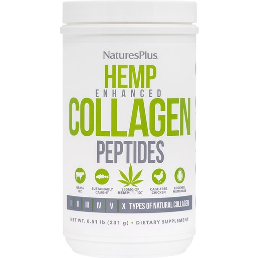 Natures Plus Hemp Enhanced Collagen Peptides 231g