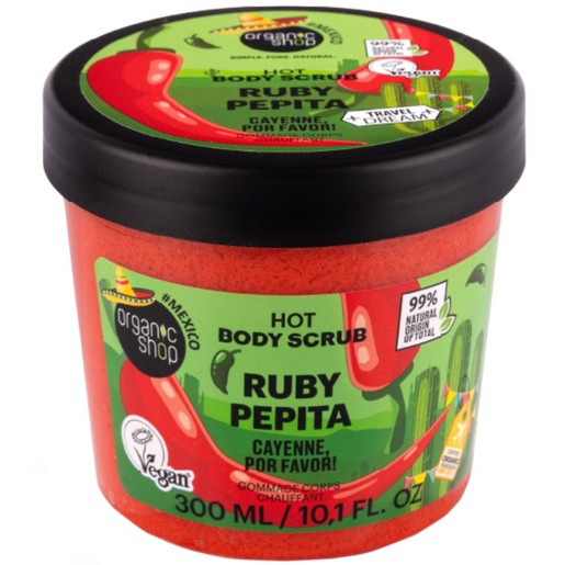 Organic Shop Hot Ruby & Pepita Cayenne Por Favor Body Scrub 300ml