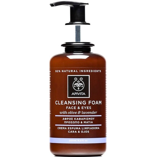 Apivita Cleansing Foam Face & Eyes With Olive & Lavender 200ml Apivita Cleansing Foam Face & Eyes With Olive & Lavender 200ml