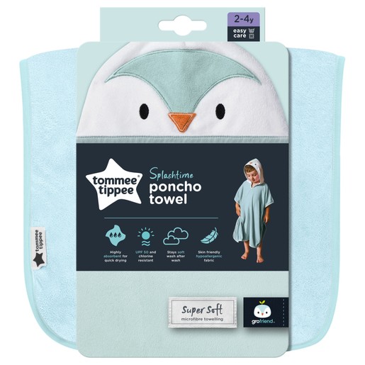 Tommee Tippee Splashtime Poncho Towel 2-4 Years Κωδ CGA1002, 1 Τεμάχιο - Percy the Penguin