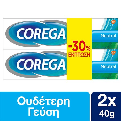 Corega Πακέτο Προσφοράς Neutral Cream 2x40gr Corega Πακέτο Προσφοράς Neutral Cream 2x40gr