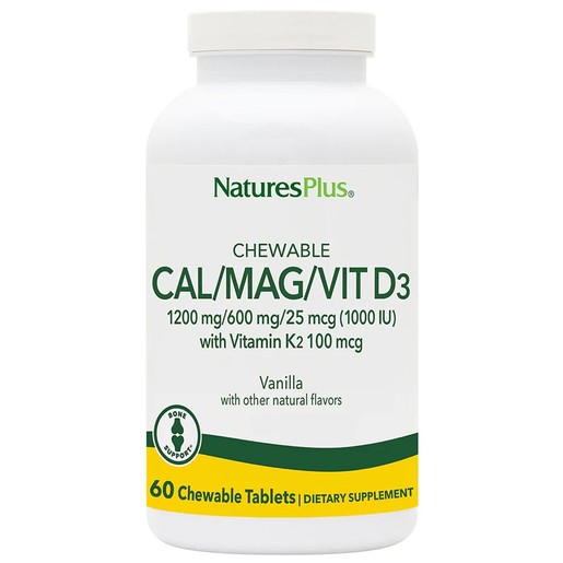 Natures Plus Cal/Mag/Vit D3 & K2 Συμπλήρωμα Διατροφής για την Αντιμετώπιση της Οστεοπόρωσης με Γεύση Βανίλια 60 Chewables Natures Plus Cal/Mag/Vit D3 & K2 Συμπλήρωμα Διατροφής για την Αντιμετώπιση της Οστεοπόρωσης με Γεύση Βανίλια 60 Chewables