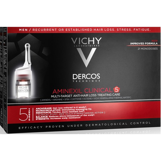 Vichy Dercos Aminexil Clinical 5 Homme 21 Αμπούλες χ 6ml Vichy Dercos Aminexil Clinical 5 Homme 21 Αμπούλες χ 6ml