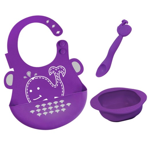 Marcus & Marcus Baby Feeding Set Whale Σετ Φαγητού Φάλαινα, με Σαλιάρα, Μπολ & Κουτάλι σε Μωβ Χρώμα Marcus & Marcus Baby Feeding Set Whale Σετ Φαγητού Φάλαινα, με Σαλιάρα, Μπολ & Κουτάλι σε Μωβ Χρώμα
