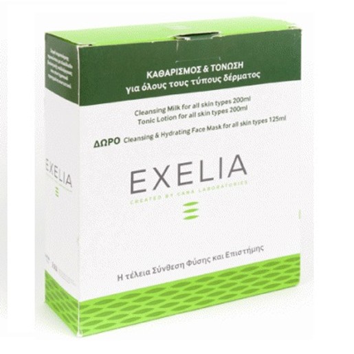 Exelia ΣΕΤ Τονωτική λοσιόν 200ml + Γαλάκτωμα καθαρισμού 200ml + Δώρο Μάσκα καθαρισμού 125ml Exelia ΣΕΤ Τονωτική λοσιόν 200ml + Γαλάκτωμα καθαρισμού 200ml + Δώρο Μάσκα καθαρισμού 125ml