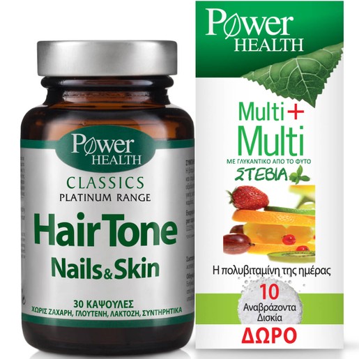 Power Health Πακέτο Προσφοράς Platinum Hair Tone,Nails&Skin 30caps & Multi+Multi Stevia 10Effer.tabs Power Health Πακέτο Προσφοράς Platinum Hair Tone,Nails&Skin 30caps & Multi+Multi Stevia 10Effer.tabs