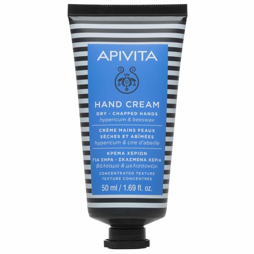 Apivita Hand Cream For Dry-Chapped Hands With Hypericum & Beeswax Κρέμα για Ξηρά Σκασμένα Χέρια Συμπυκνωμένης Υφής 50ml