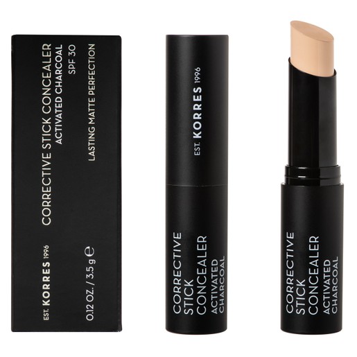 Korres Corrective Stick Concealer Activated Charcoal Spf30, 3.5gr Korres Corrective Stick Concealer Activated Charcoal Spf30, 3.5gr