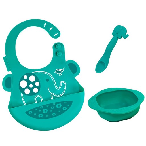 Marcus & Marcus Baby Feeding Set Elephant Σετ Φαγητού Ελέφαντας, με Σαλιάρα, Μπολ & Κουτάλι σε Πράσινο Χρώμα Marcus & Marcus Baby Feeding Set Elephant Σετ Φαγητού Ελέφαντας, με Σαλιάρα, Μπολ & Κουτάλι σε Πράσινο Χρώμα
