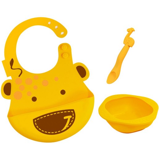 Marcus & Marcus Baby Feeding Set Giraffe Σετ Φαγητού Καμηλοπάρδαλη, με Σαλιάρα, Μπολ & Κουτάλι σε Πορτοκαλί Χρώμα Marcus & Marcus Baby Feeding Set Giraffe Σετ Φαγητού Καμηλοπάρδαλη, με Σαλιάρα, Μπολ & Κουτάλι σε Πορτοκαλί Χρώμα