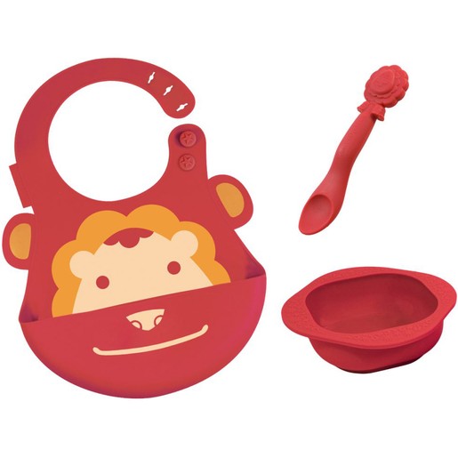 Marcus & Marcus Baby Feeding Set Lion Σετ Φαγητού Λιοντάρι, με Σαλιάρα, Μπολ & Κουτάλι σε Κόκκινο Χρώμα Marcus & Marcus Baby Feeding Set Lion Σετ Φαγητού Λιοντάρι, με Σαλιάρα, Μπολ & Κουτάλι σε Κόκκινο Χρώμα