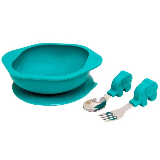 Marcus & Marcus Toddler Mealtime Set Σετ Φαγητού Ελέφαντας, με Μπολ, Κουτάλι & Πιρούνι σε Πράσινο Χρώμα Marcus & Marcus Toddler Mealtime Set Σετ Φαγητού Ελέφαντας, με Μπολ, Κουτάλι & Πιρούνι σε Πράσινο Χρώμα