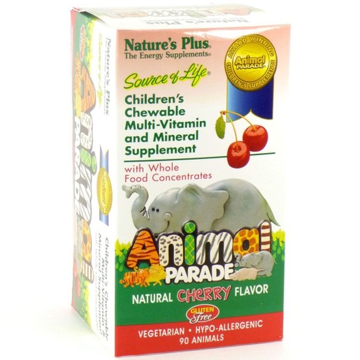 Nature\'s Plus Animal Parade-Cherry Multi-Vitamin Πλήρες Συμπλήρωμα Πολυβιταμινών για Παιδιά 90 Chew.Tabs Nature\'s Plus Animal Parade-Cherry Multi-Vitamin Πλήρες Συμπλήρωμα Πολυβιταμινών για Παιδιά 90 Chew.Tabs