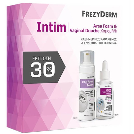 Frezyderm Intim Πακέτο Προσφοράς Intim Area Foam Αφρός 150ml & Δώρο Vaginal Douche Monodose pH 4.5 Ενδοκολπικό Καθαριστικό 150ml Frezyderm Intim Πακέτο Προσφοράς Intim Area Foam Αφρός 150ml & Δώρο Vaginal Douche Monodose pH 4.5 Ενδοκολπικό Καθαριστικό 150ml