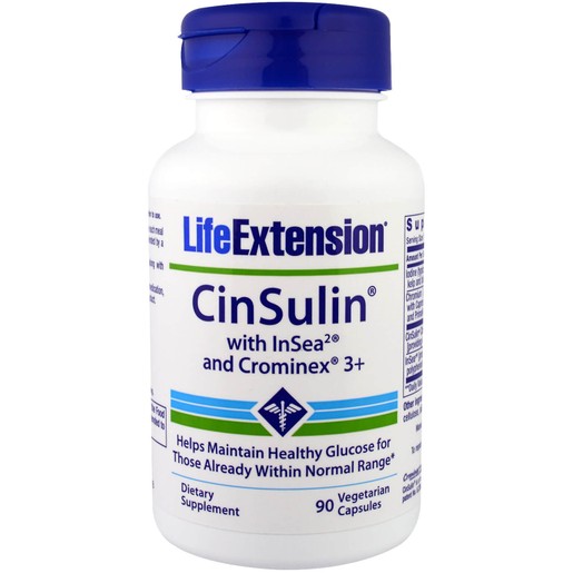 Life Extension CinSulin With InSea2 & Crominex 3+ Συμπλήρωμα Διατροφής, Διατήρηση Φυσιολογικών Επιπέδων Γλυκόζης στο Αίμα 90caps Life Extension CinSulin With InSea2 & Crominex 3+ Συμπλήρωμα Διατροφής, Διατήρηση Φυσιολογικών Επιπέδων Γλυκόζης στο Αίμα 90caps