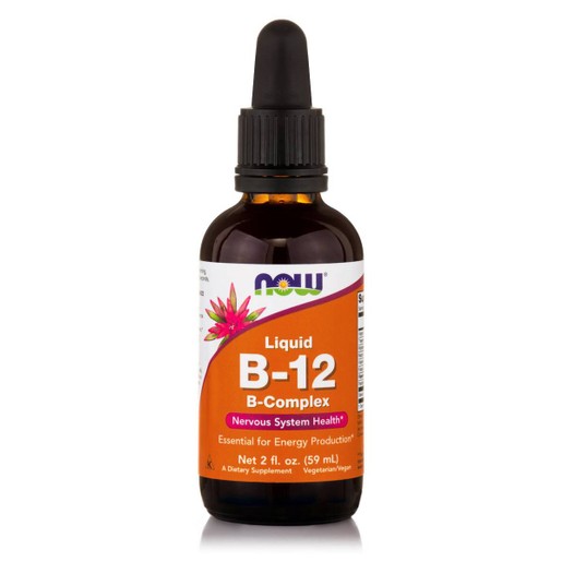 Now Foods Liquid B-12 B-Complex για τη Φυσιολογική Ανάπτυξη και Συντήρηση του Νευρικού Ιστού 59ml