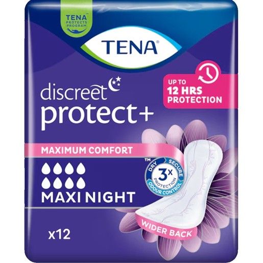 Tena Discreet Protect+ Maxi Night 12 Τεμάχια