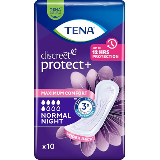 Tena Discreet Protect+ Normal Night 10 Τεμάχια