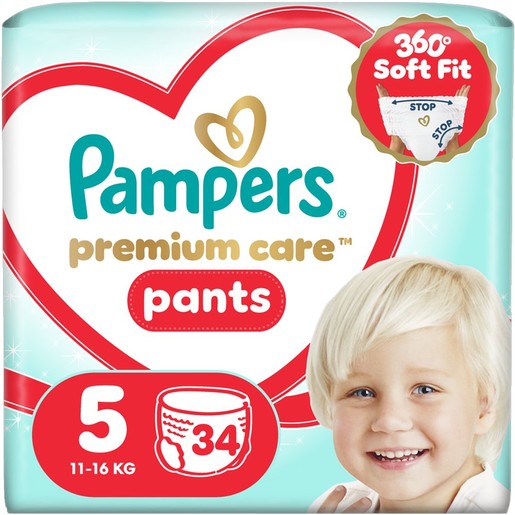 Pampers Premium Care Pants Jumbo Pack No5 (12-17kg) 34 πάνες