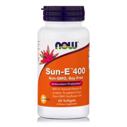 Now Foods Sun-E 400 Συμπλήρωμα Διατροφής Βιταμίνη E από Ηλιέλαιο, Ισχυρό Αντιοξειδωτικό 60 Softgels