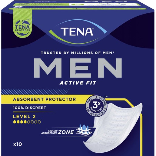 Tena Men Active Fit Absorbent Protector Level 2, 10 Τεμάχιο