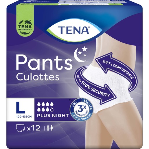 Tena Pants Plus Night Unisex 12 Τεμάχια - Large 100-135cm