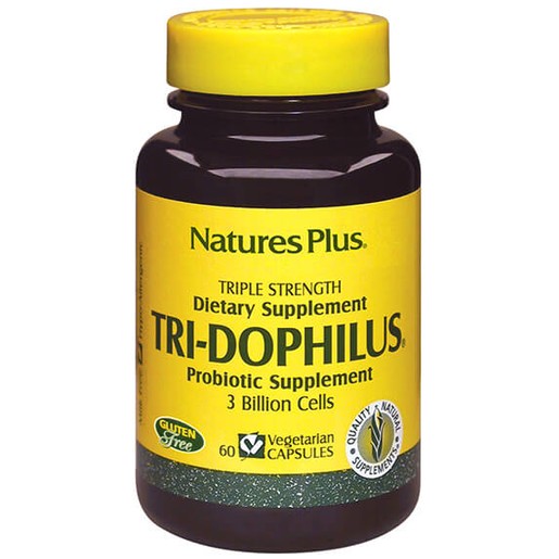 Nature\'s Plus Tri-Dophilus Συμπλήρωμα Διατροφής που Εξασφαλίζει μια Υγιή Εντερική Χλωρίδα 60Veg.Caps Nature\'s Plus Tri-Dophilus Συμπλήρωμα Διατροφής που Εξασφαλίζει μια Υγιή Εντερική Χλωρίδα 60Veg.Caps