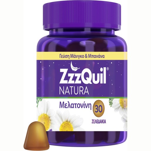 ZzzQuil Natura Συμπλήρωμα Διατροφής με Μελατονίνη & Γεύση Μπανάνα & Μάνγκο 30 Ζελεδάκια ZzzQuil Natura Συμπλήρωμα Διατροφής με Μελατονίνη & Γεύση Μπανάνα & Μάνγκο 30 Ζελεδάκια