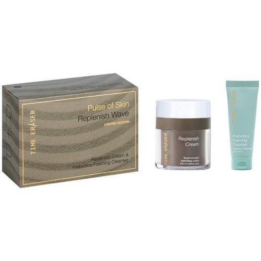 Medisei Promo Time Eraser Pulse of Skin Replensing Wave Limited Edition Replenish Cream 50ml & Prebiotics Foaming Cleanser 20ml