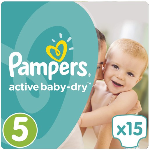 Pampers Active Baby Dry No5 (11-18kg) 15 πάνες Pampers Active Baby Dry No5 (11-18kg) 15 πάνες