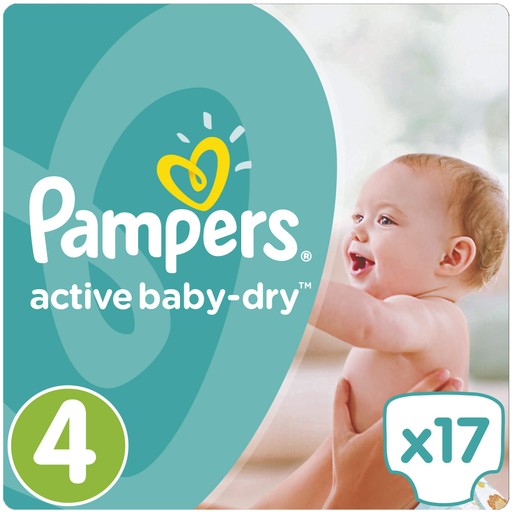 Pampers Active Baby Dry No4 (8-14kg) 17 πάνες Pampers Active Baby Dry No4 (8-14kg) 17 πάνες