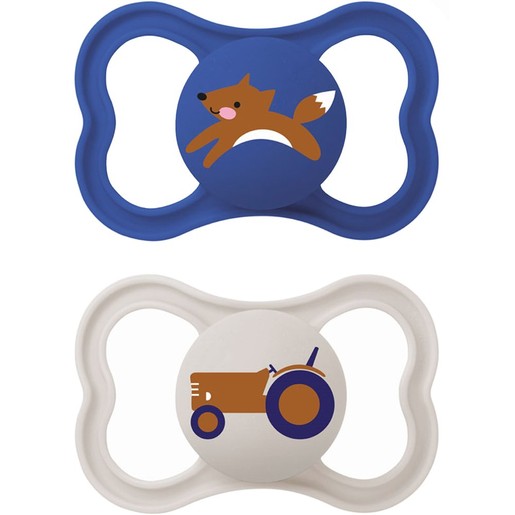 Mam Supreme Silicone Soother 16m+, 2 Τεμάχια, Κωδ 295SBc - Μπλε Σκούρο / Γκρι