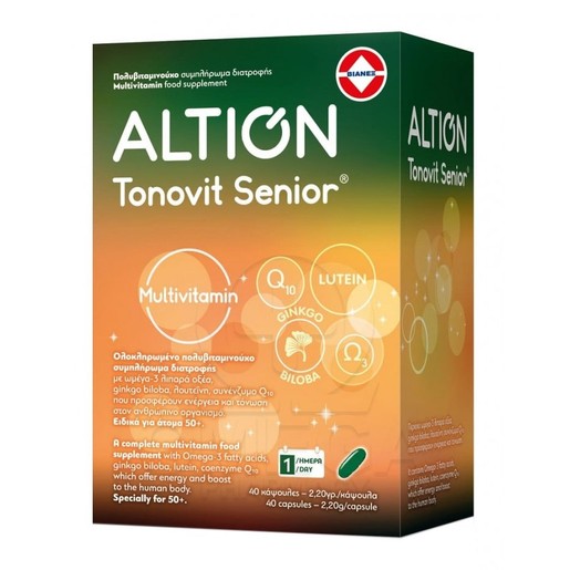 Altion Tonovit Senior Ενισχυμένη Πολυβιταμίνη για Σωματική & Πνευματική Τόνωση για Ηλικίες άνω των 50 Ετών 40caps Altion Tonovit Senior Ενισχυμένη Πολυβιταμίνη για Σωματική & Πνευματική Τόνωση για Ηλικίες άνω των 50 Ετών 40caps