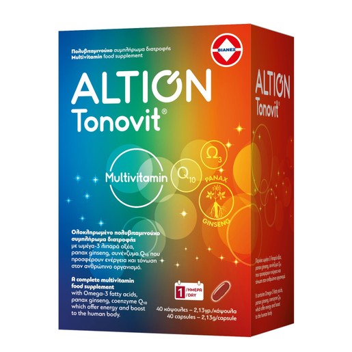 Altion Tonovit Multivitamin Ολοκληρωμένο Πολυβιταμινούχο Συμπλήρωμα Διατροφής 40caps Altion Tonovit Multivitamin Ολοκληρωμένο Πολυβιταμινούχο Συμπλήρωμα Διατροφής 40caps