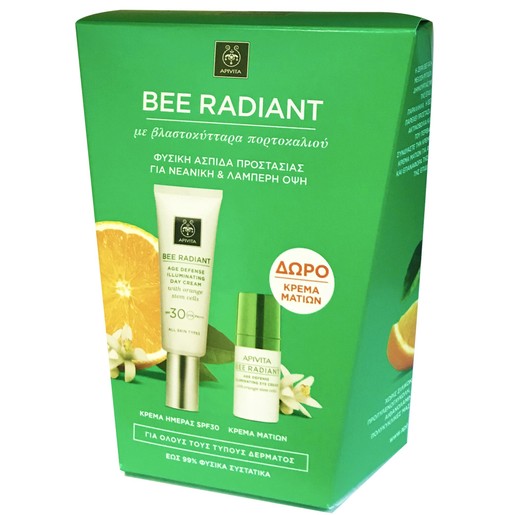 Apivita Πακέτο Προσφοράς Bee Radiant Age Defence Illuminating Day Cream Spf30, 40ml & Bee Radiant Eye Cream 15ml Apivita Πακέτο Προσφοράς Bee Radiant Age Defence Illuminating Day Cream Spf30, 40ml & Bee Radiant Eye Cream 15ml
