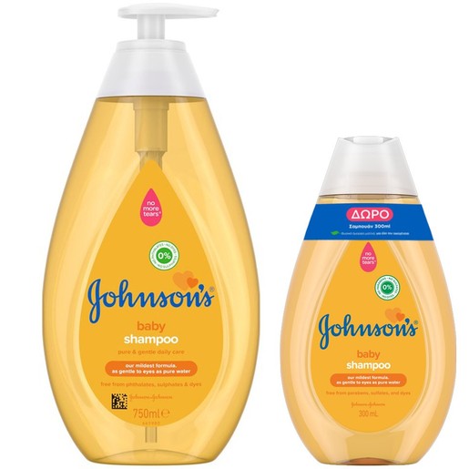 Johnson\'s Πακέτο Προσφοράς Baby Shampoo 750ml & Δώρο Επιπλέον Ποσότητα 300ml Johnson\'s Πακέτο Προσφοράς Baby Shampoo 750ml & Δώρο Επιπλέον Ποσότητα 300ml