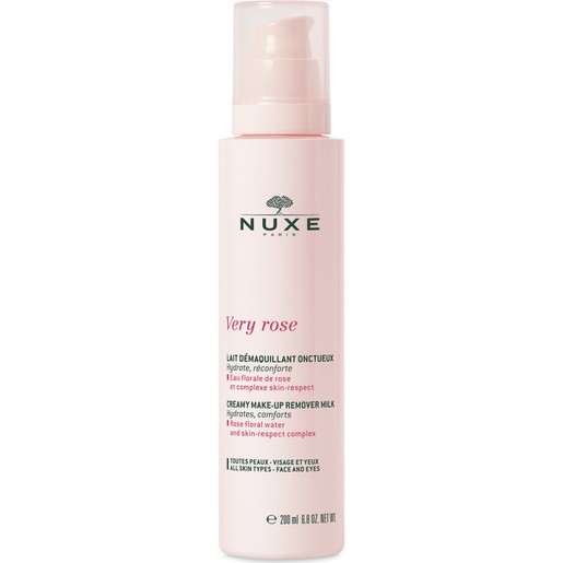 Nuxe Very Rose Creamy Makeup Remover Milk Κρεμώδες Γαλάκτωμα Ντεμακιγιάζ για Πρόσωπο & Μάτια με Ροδόνερο 200ml