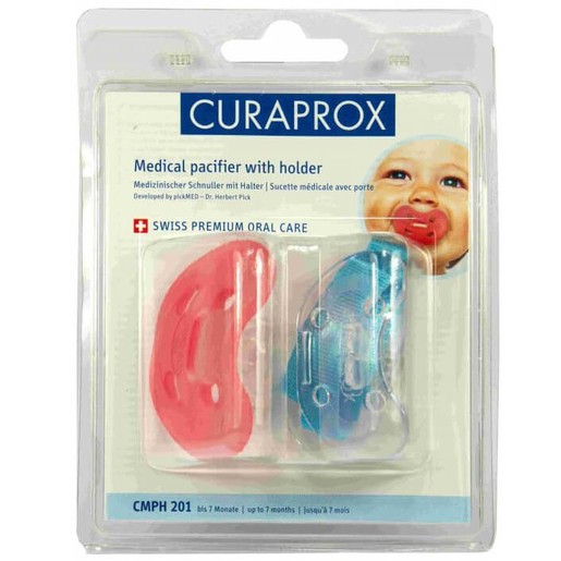 Curaprox CMPH 201 Medical Pacifiere With Holder Ιατρική Πιπίλα με Λουράκι από 0 Έως 7 Μηνών 1 τεμάχιο Curaprox CMPH 201 Medical Pacifiere With Holder Ιατρική Πιπίλα με Λουράκι από 0 Έως 7 Μηνών 1 τεμάχιο