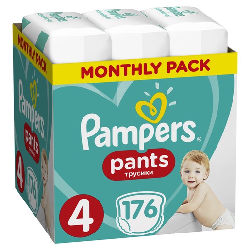 Pampers Pants Monthly Pack No4 (9-15kg) 176 πάνες Pampers Pants Monthly Pack No4 (9-15kg) 176 πάνες