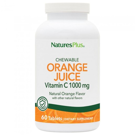 Natures Plus Orange Juice C 1000mg Chewable Vitamin C 60veg.tabs