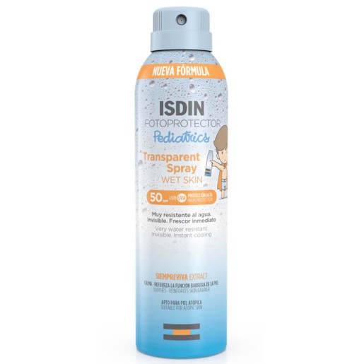 Isdin Photoprotector Pediatrics Transparent Spray Wet Skin Spf50, 250ml