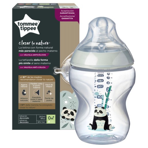 Tommee Tippee Closer to Nature Baby Bottle 0m+ Κωδ 42250203, 260ml - Γκρι 2