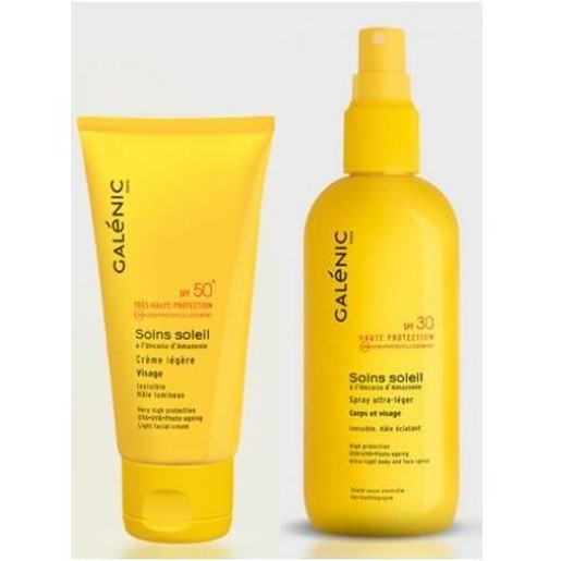 Galenic Soins Soleil Creme Legere Visage Spf50, 40ml & Ultra-Leger Spray Spf30, 125ml Galenic Soins Soleil Creme Legere Visage Spf50, 40ml & Ultra-Leger Spray Spf30, 125ml