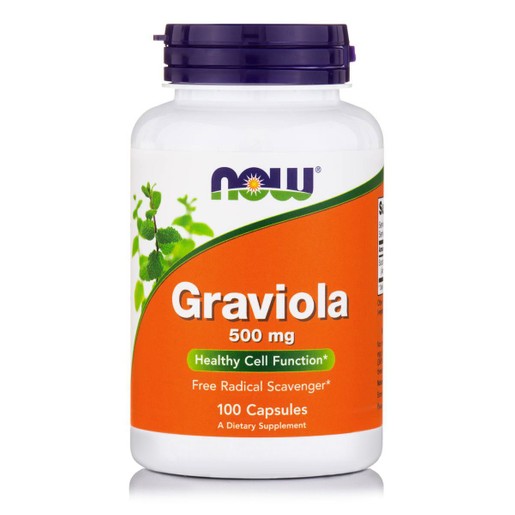Now Foods Graviola 500mg Συμπλήρωμα Διατροφής με Ισχυρές Καρδιοτονωτικές & Αγγειοδιασταλτικές Ιδιότητες 100veg.caps