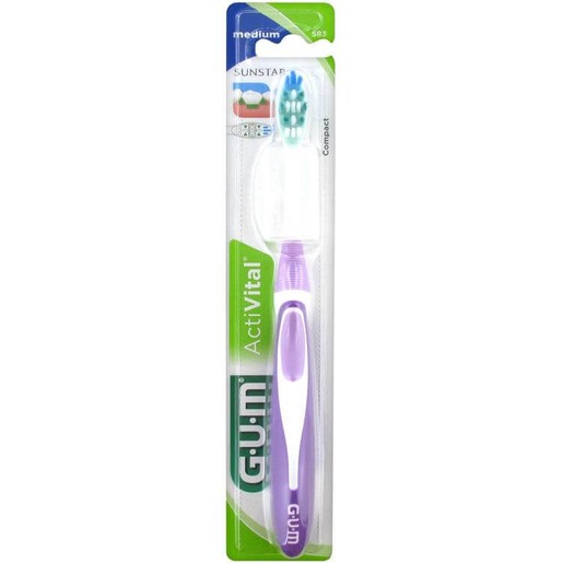Gum ActiVital Compact Medium Οδοντόβουρτσα με Θήκη Προστασίας (583) Gum ActiVital Compact Medium Οδοντόβουρτσα με Θήκη Προστασίας (583)