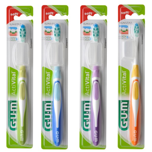 Gum ActiVital Compact Soft Οδοντόβουρτσα με Θήκη Προστασίας (581) Gum ActiVital Compact Soft Οδοντόβουρτσα με Θήκη Προστασίας (581)