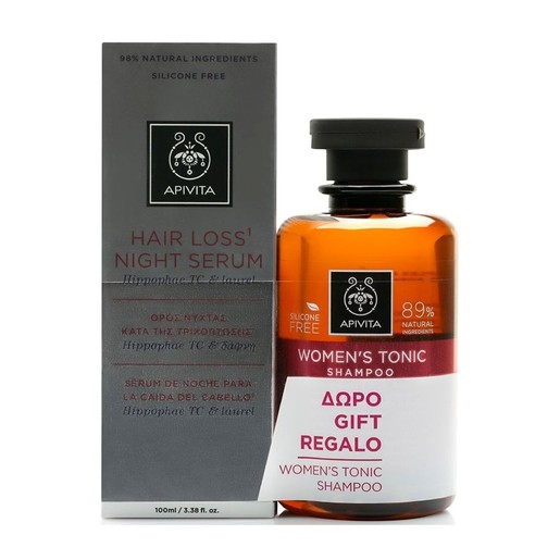 Apivita Πακέτο Προσφοράς Hair Loss, Night Serum Τονωτικός Ορός Κατά της Τριχόπτωσης 150ml & Δώρο Women\'s Tonic Shampoo 250ml Apivita Πακέτο Προσφοράς Hair Loss, Night Serum Τονωτικός Ορός Κατά της Τριχόπτωσης 150ml & Δώρο Women\'s Tonic Shampoo 250ml