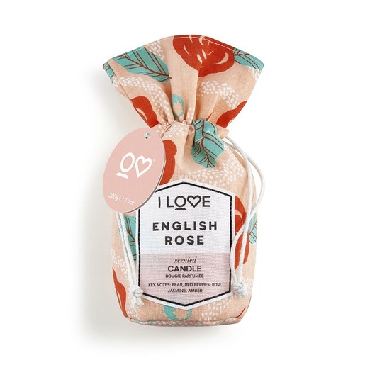 I love... English Rose Scented Candle Bougie Parfum 200gr I love... English Rose Scented Candle Bougie Parfum 200gr