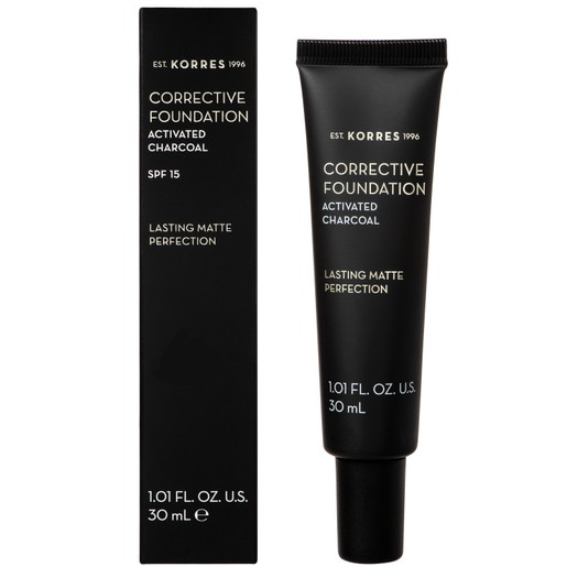 Korres Corrective Foundation With Activated Charcoal Spf15, 30ml Korres Corrective Foundation With Activated Charcoal Spf15, 30ml