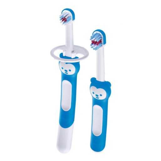 Mam Learn to Brush Set Soft Toothbrush 5m+ Μπλε 2 Τεμάχια, Κωδ 608